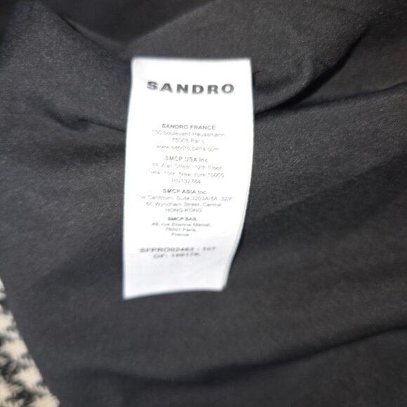 Sandro Faustina Houndstooth Mini Dress in Black & Cream, Various sizes, NWT - Picture 7 of 7